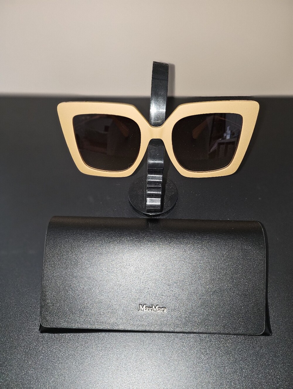 MaxMara Tan Statement Cat-Eye Sunglasses